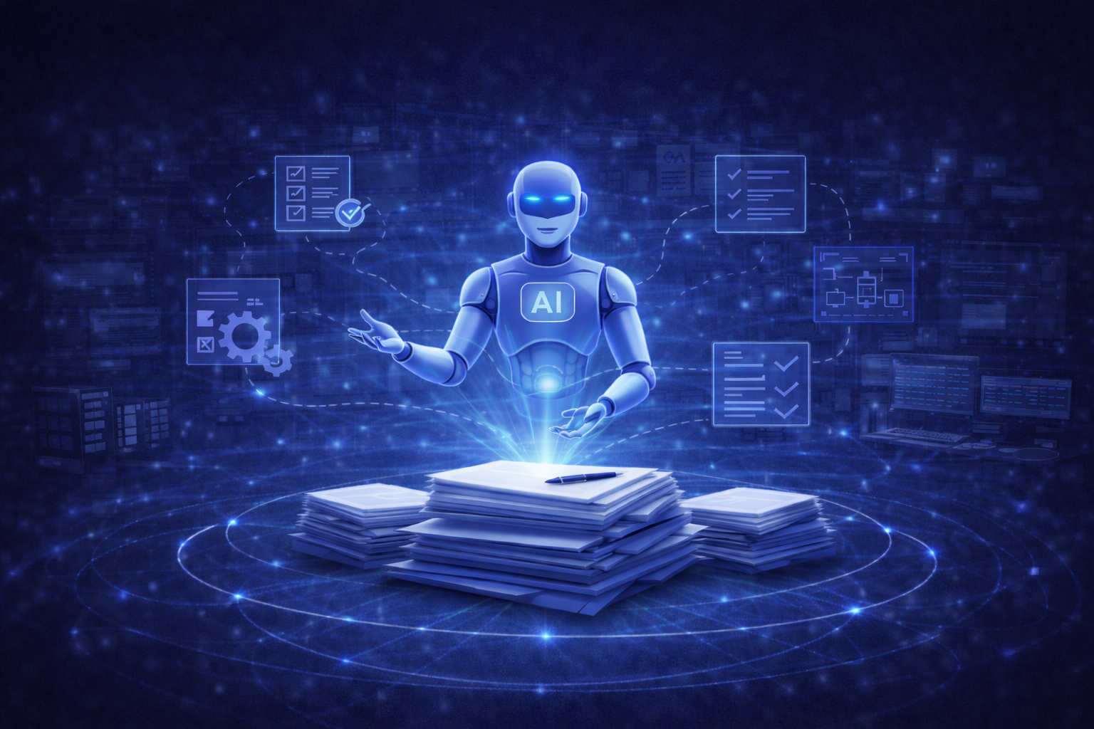 System AI wspierający obieg dokumentów, checklisty i automatyzację procesów formalnych.